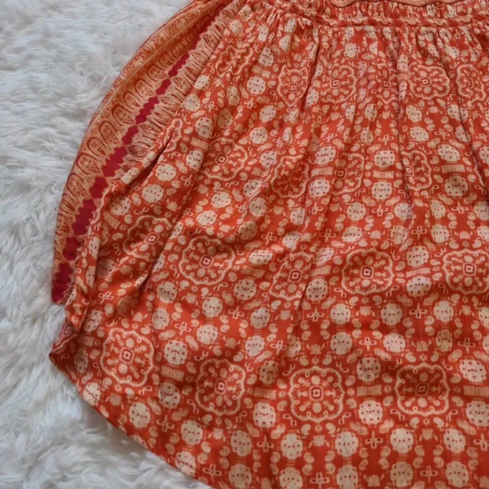 NWT Free People Midsummer's Day Tunic Dress Tank Silky Boho Summer Orange Size M